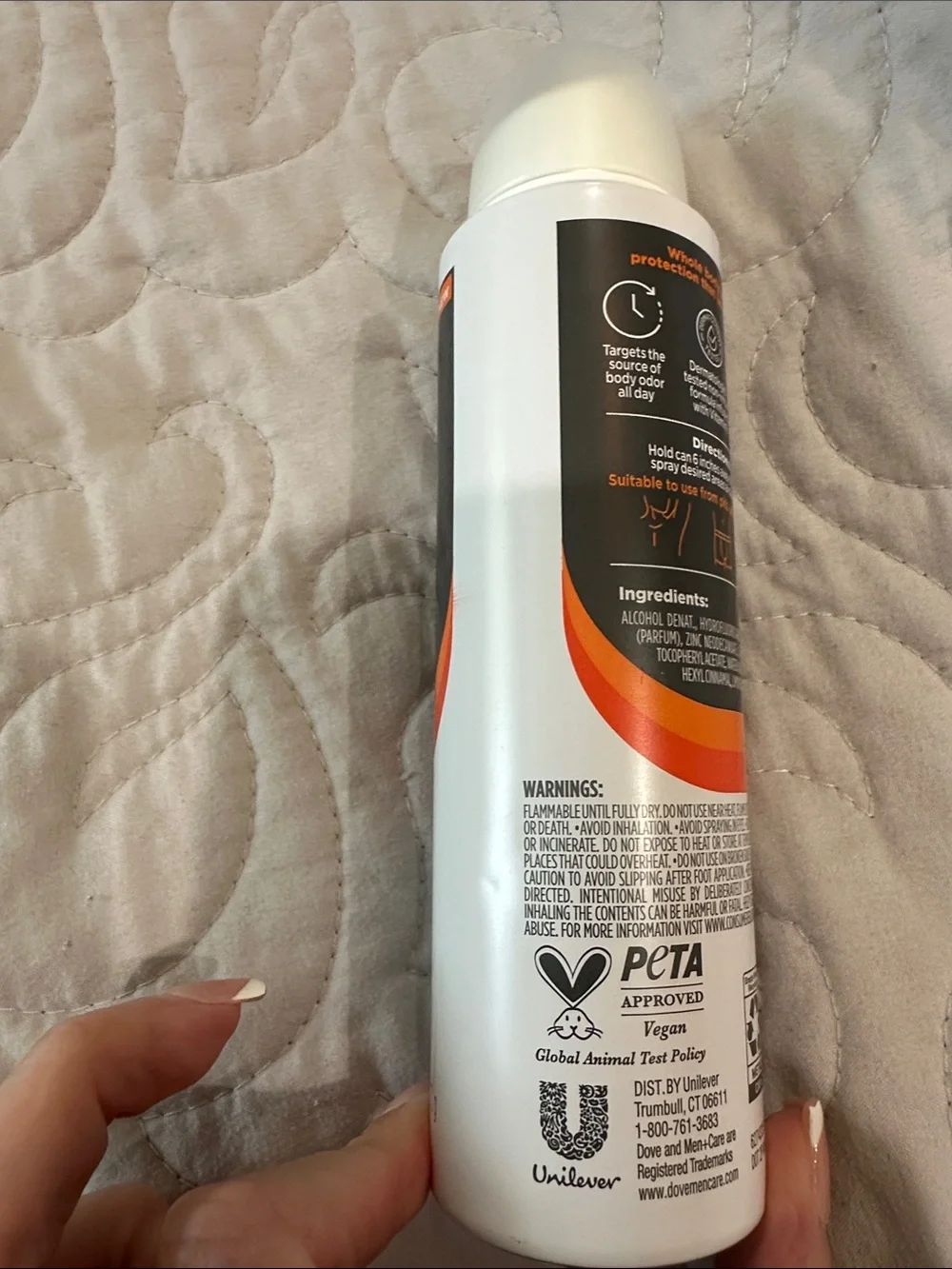 Whole Body Deo Spray – White, Black & Orange